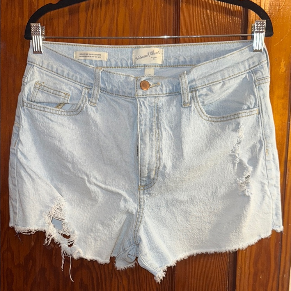 Universal Thread Blue Jean Shorts Distressed High-Waisted